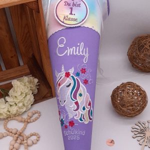 Schultüte Einhorn, passend zum Step by Step Butterfly Luna,  Zuckertüte aus Stoff