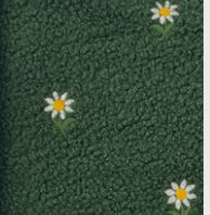 Teddystoff Gänseblümchen waldgrün