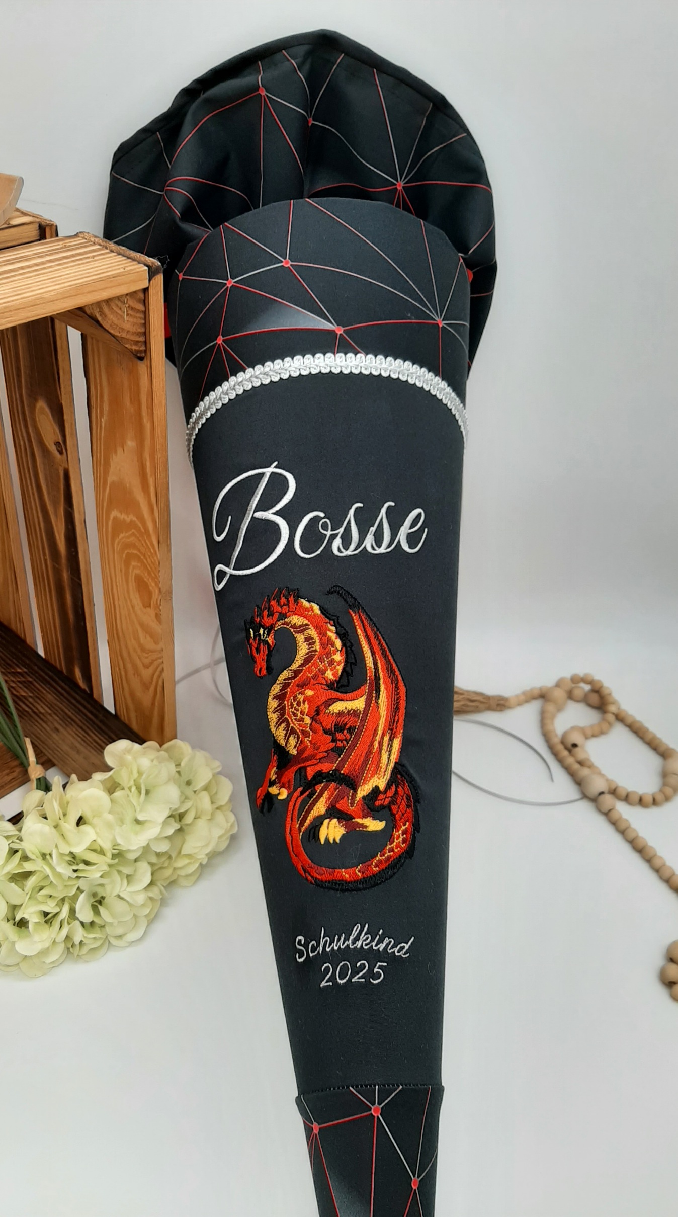 Schultüte Drache, Stoffschultüte, Schultüte passend zum Dragon Drako von Step by Step