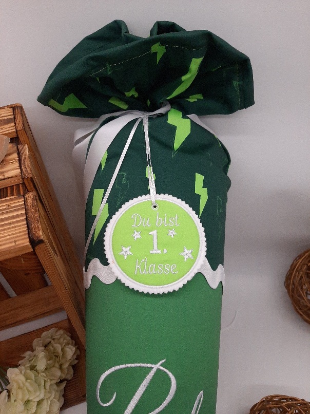 Schultüte Auto, Lamborghini, passend zum Ergobag Bärtastisch, Zuckertüte aus Stoff – Bild 6