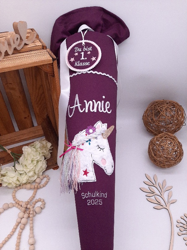 Schultüte Einhorn, passend zum Step by Step Unicorn Nuala, Einhorn mit 3D Mähne, Glitzerschultüte – Bild 5