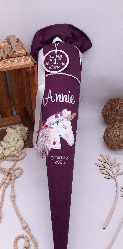 Schultüte Einhorn, passend zum Step by Step Unicorn Nuala, Einhorn mit 3D Mähne, Glitzerschultüte