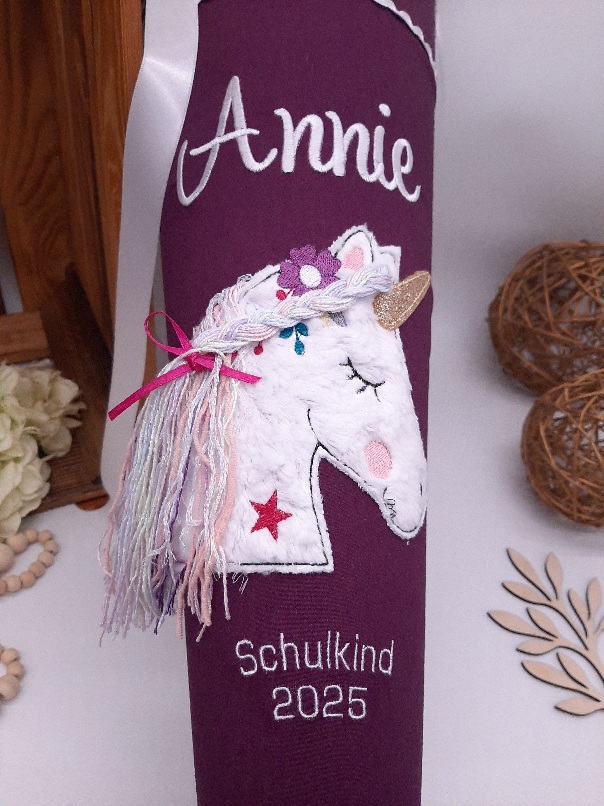 Schultüte Einhorn, passend zum Step by Step Unicorn Nuala, Einhorn mit 3D Mähne, Glitzerschultüte – Bild 3