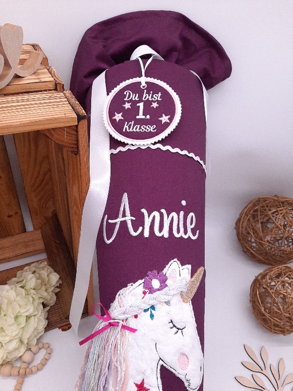 Schultüte Einhorn, passend zum Step by Step Unicorn Nuala, Einhorn mit 3D Mähne, Glitzerschultüte – Bild 2