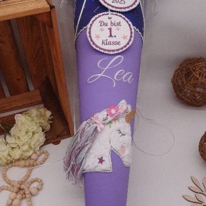 Schultüte Einhorn, passendend zum Seahorse Zoe von step by step, Schultüte mit 3D-Stickerei