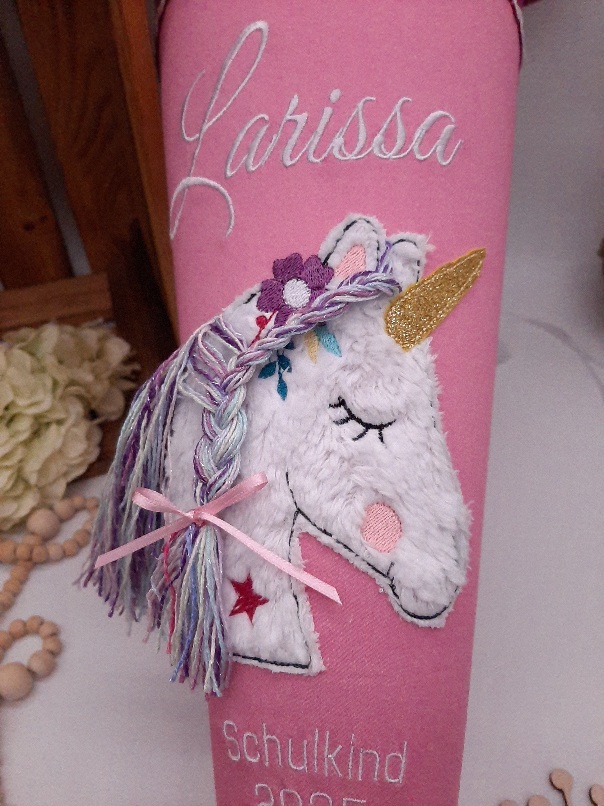 Schultüte Einhorn, passend zum Step by Step geflügeltes Regenbogeneinhorn Bayala, Einhorn mit 3D Mähne, Glitzerschultüte – Bild 2