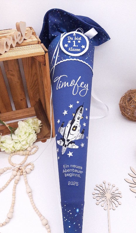 Schultüte Spaceshuttle, Weltraumschultüte, passend zum Step by Step Starshuttle Elio, Leuchtet Nachts