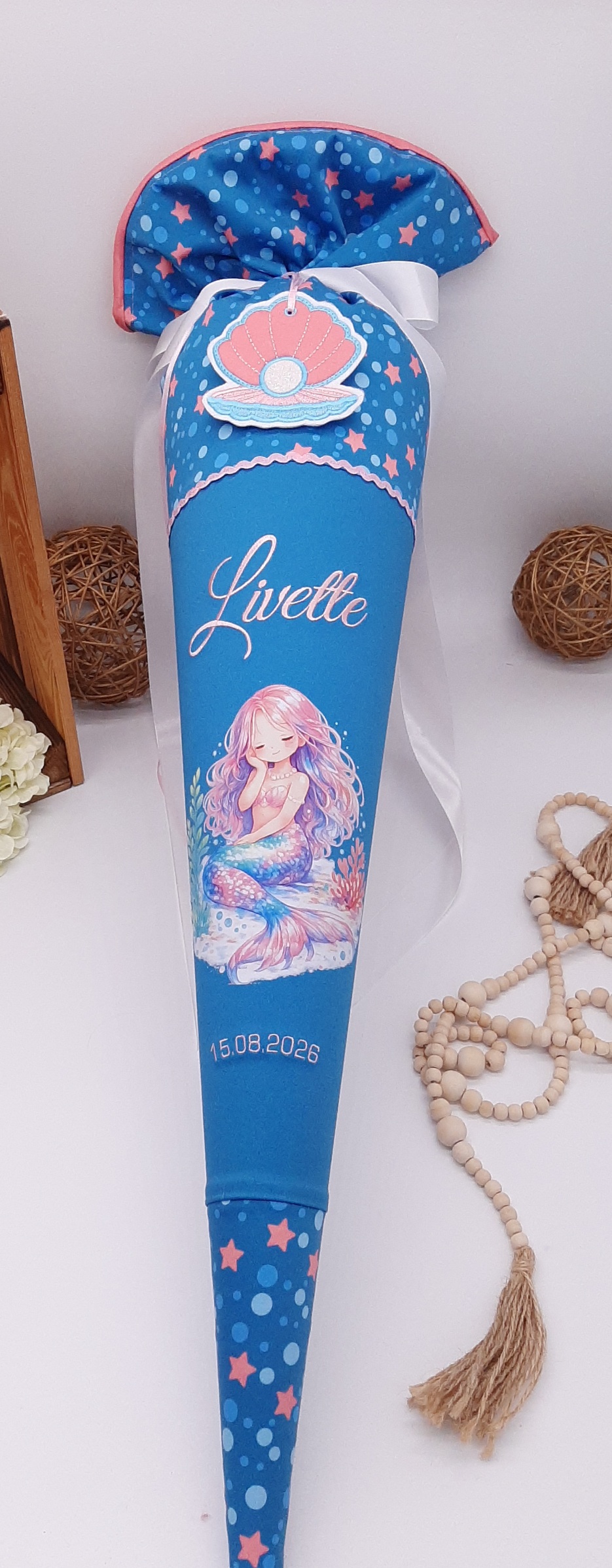 Schultüte Meerjungfrau, Schultüte passend zum Step by Step Mermaid Lola, Zuckertüte aus Stoff – Bild 2