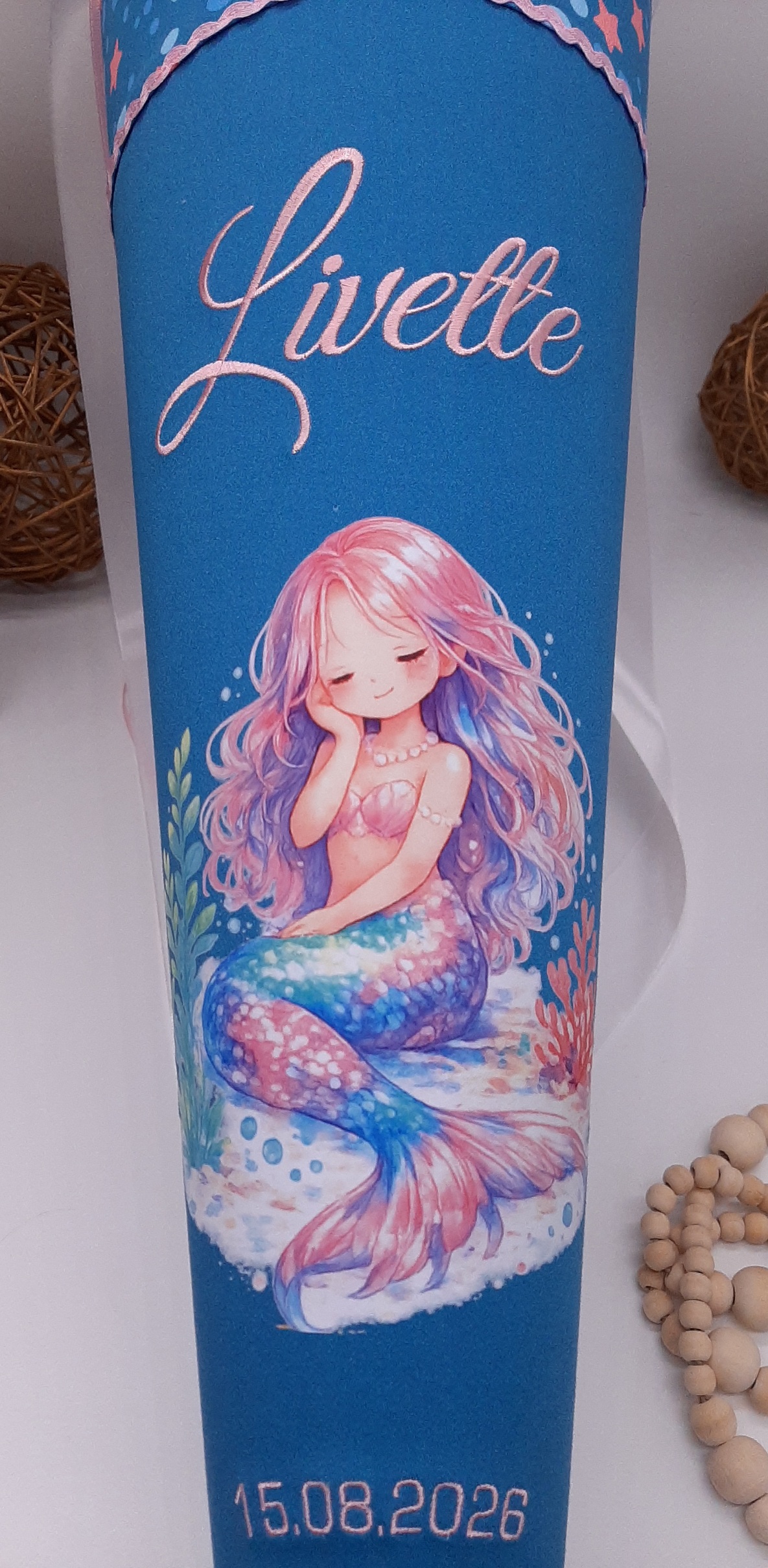 Schultüte Meerjungfrau, Schultüte passend zum Step by Step Mermaid Lola, Zuckertüte aus Stoff – Bild 5