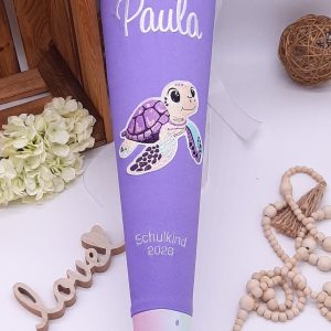 Schultüte Schildkröte, passend zum Step by Step Butterfly Luna, Turtle Schultüte bestickt