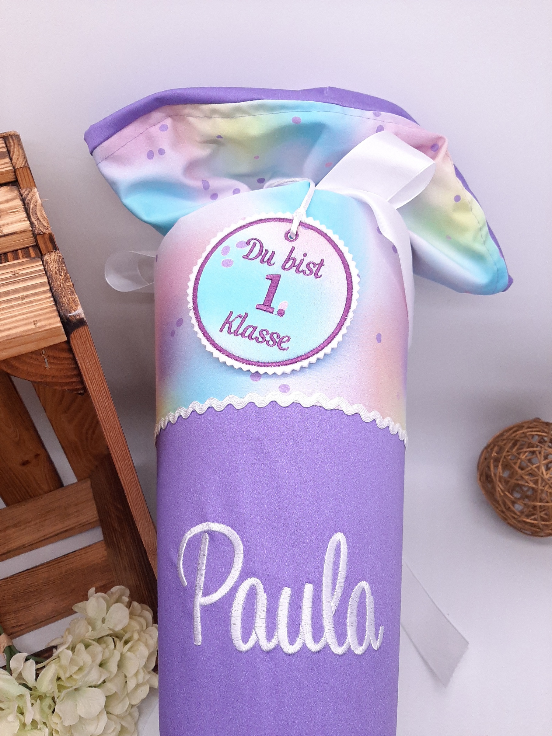 Schultüte Schildkröte, passend zum Step by Step Butterfly Luna, Turtle Schultüte bestickt – Bild 2