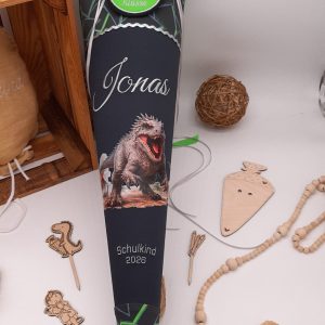 Schultüte Dino, passend zum Step by Step Dark Cat Chiko, Dinosaurierschultüte